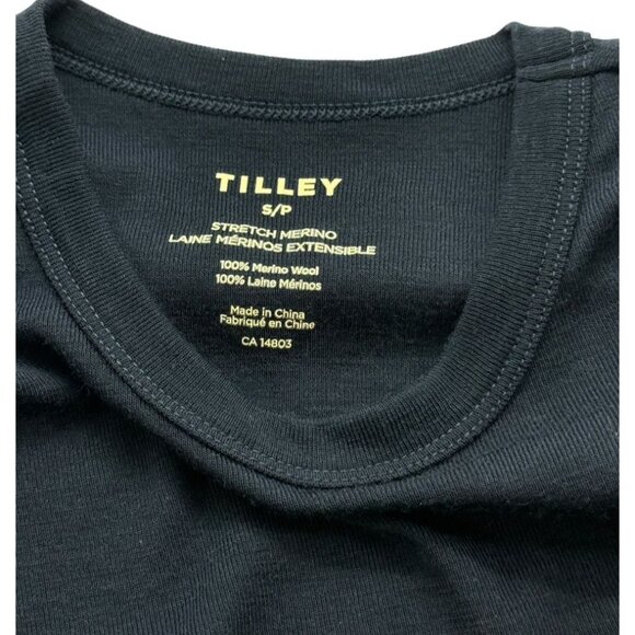 Tilley Stretch Merino Wool Crewneck Short Sleeve Top T-Shirt Navy Blue Size S - Picture 6 of 9
